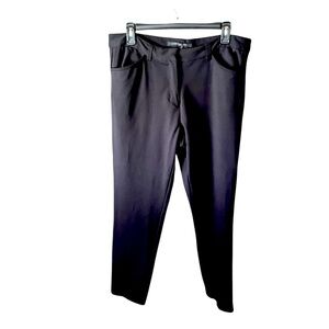 Andrew Marc womens tapered leg ponte stretch pants pockets 12 black